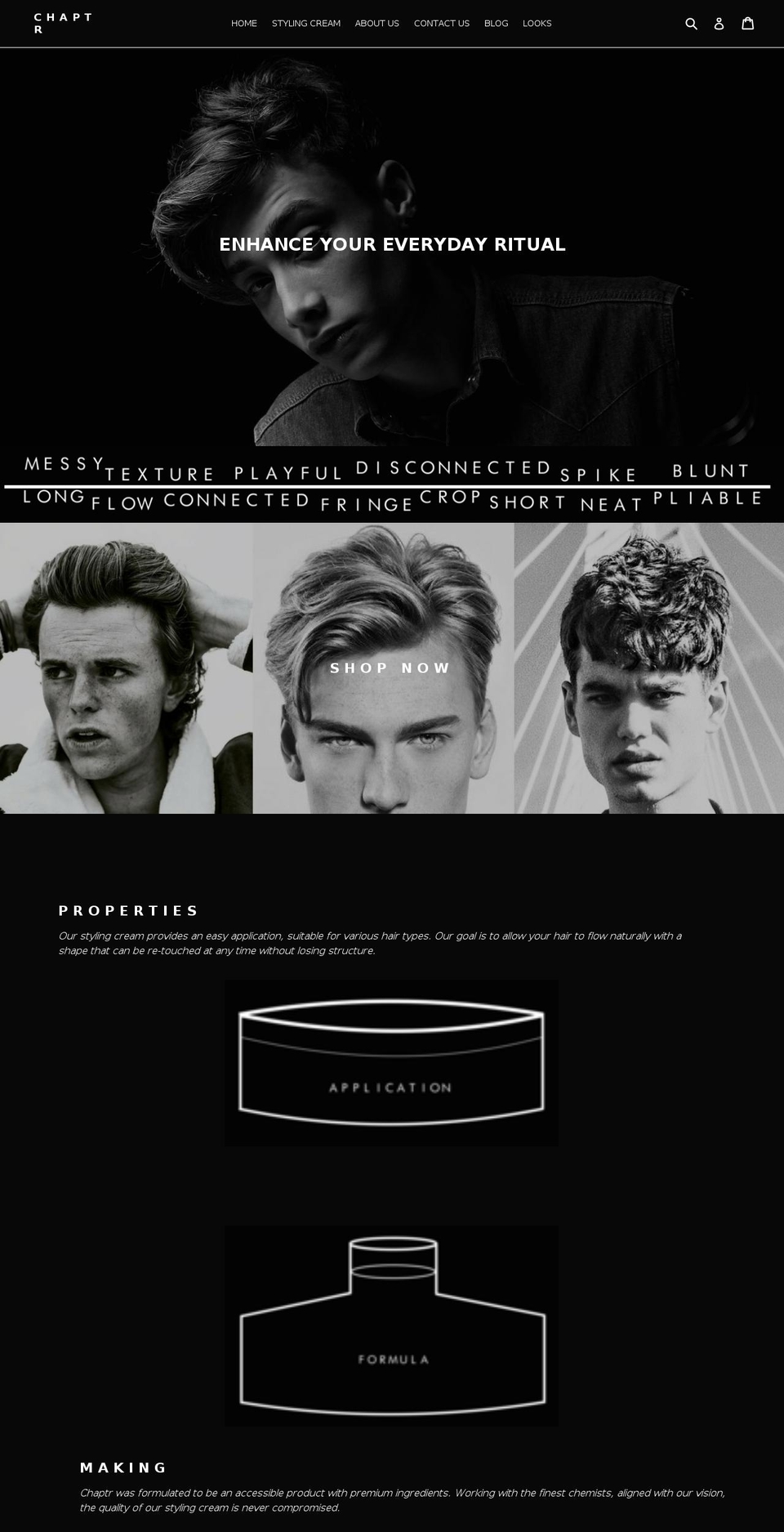 chaptrhair.com shopify website screenshot