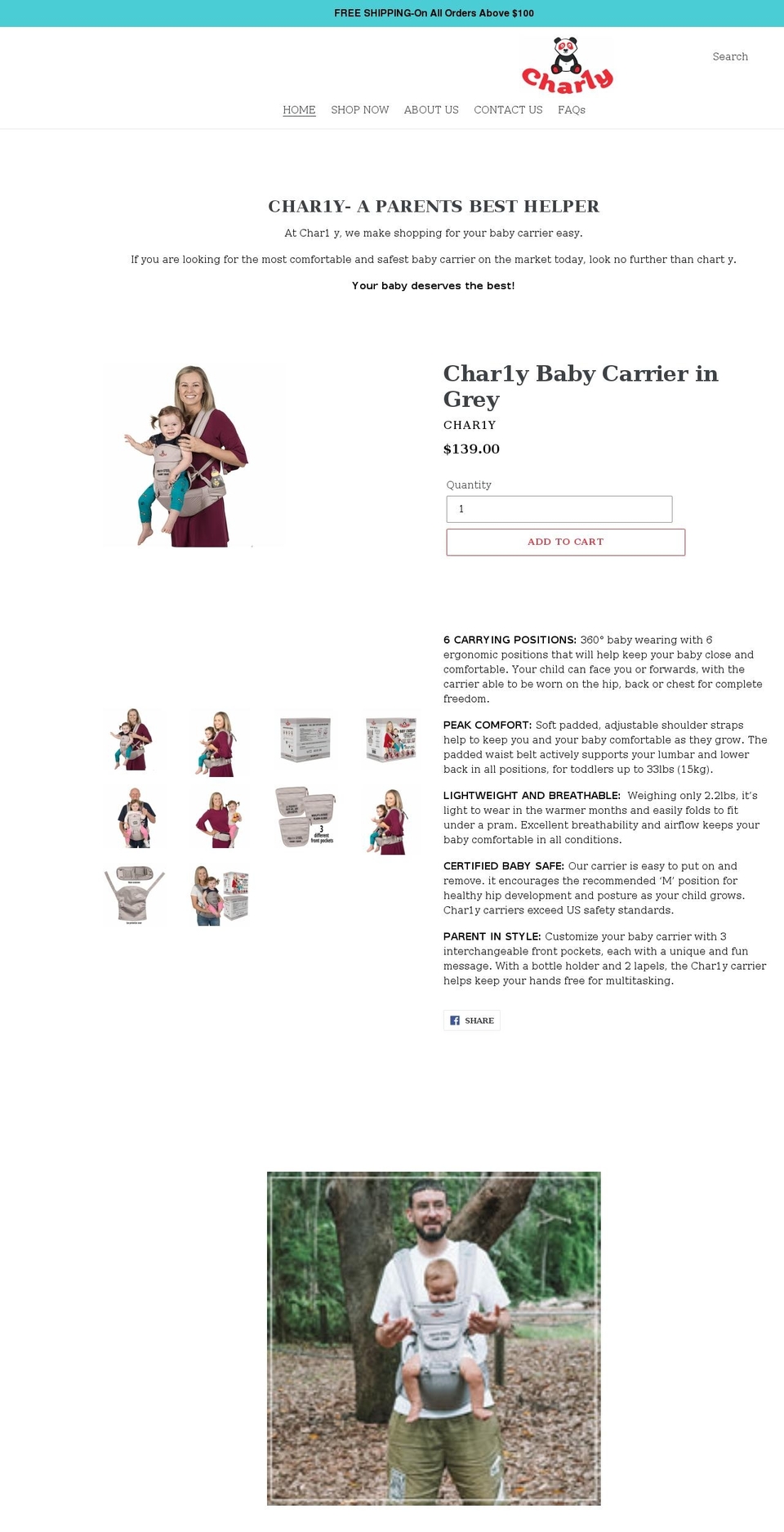 char1y.com shopify website screenshot
