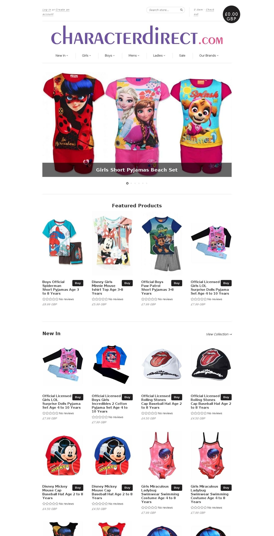 characterdirect.com shopify website screenshot