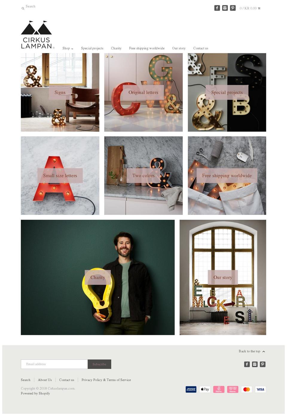 characterlamp.com — Shopify storefront screenshot