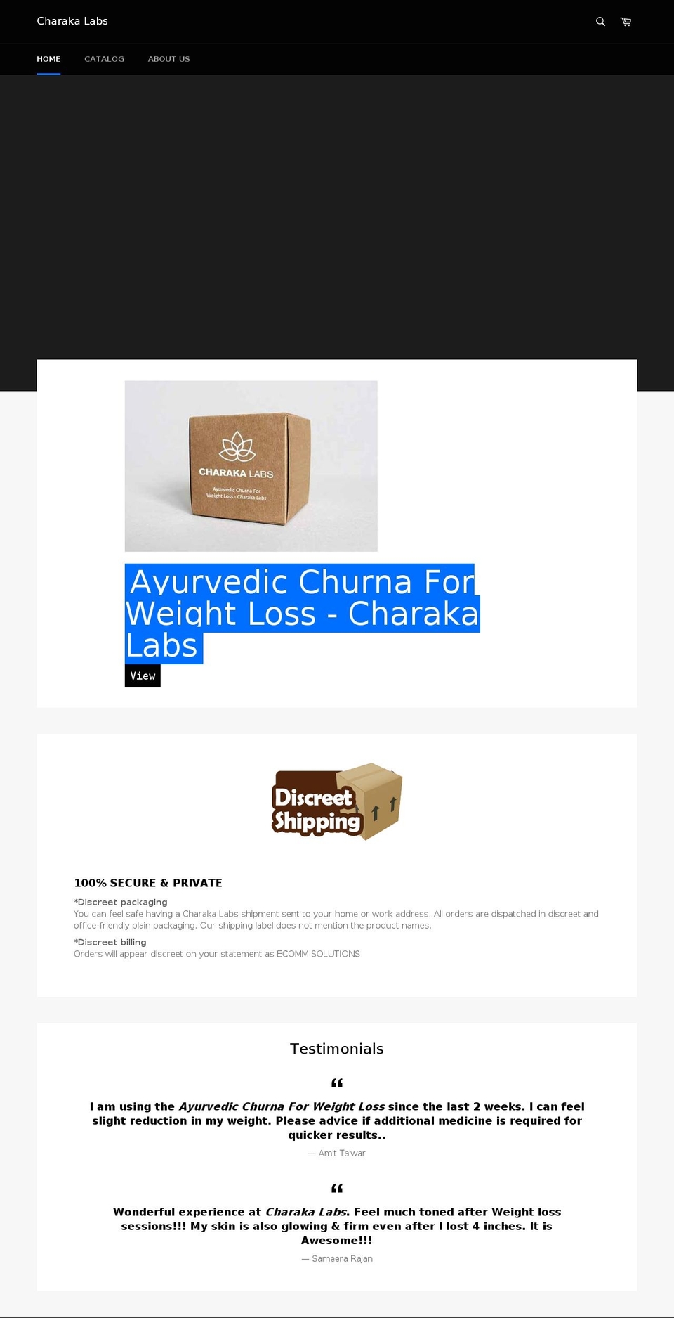charakalabs.com shopify website screenshot