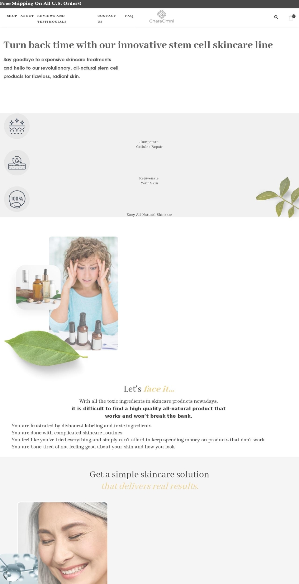 charaomni.com shopify website screenshot