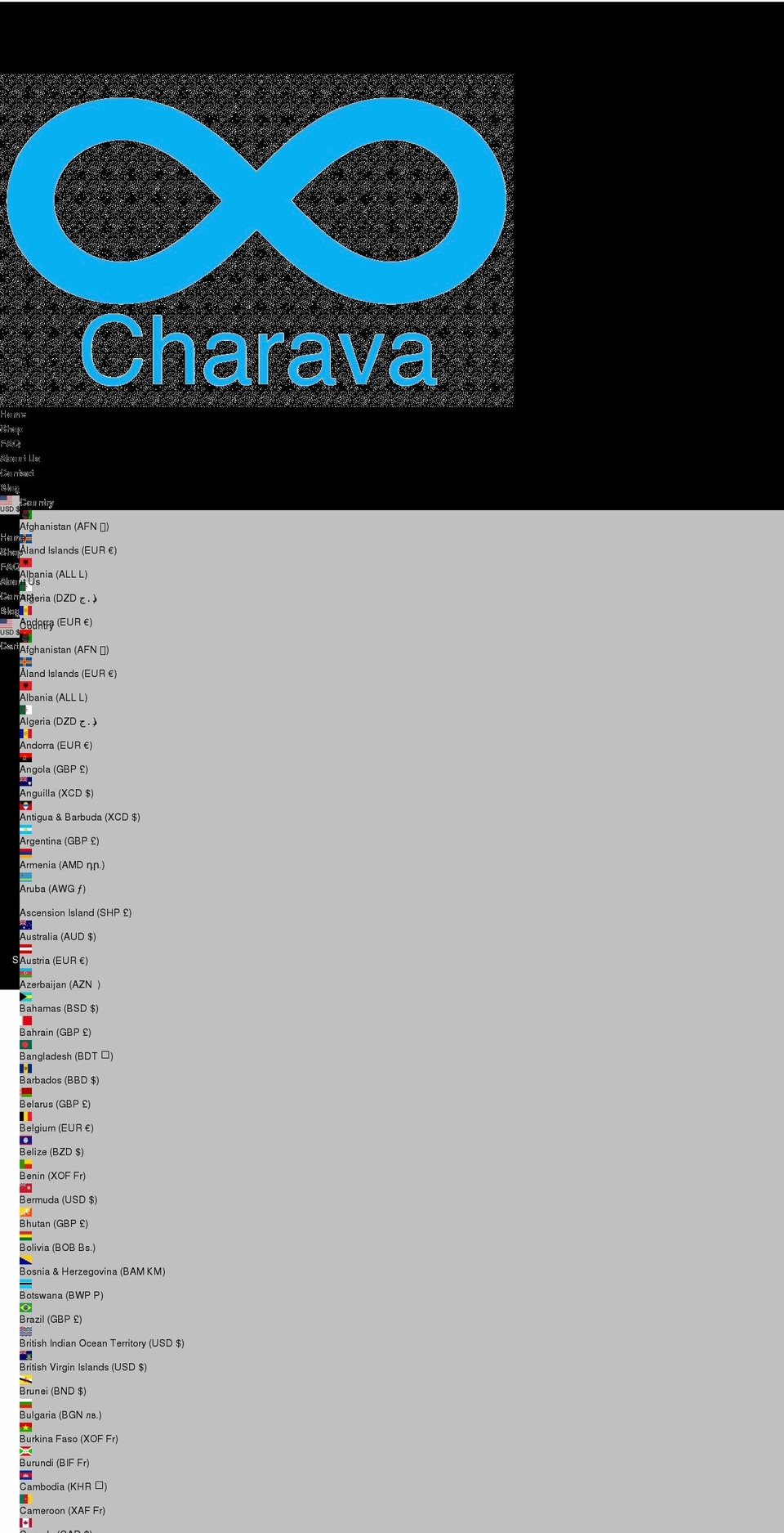 charava.com shopify website screenshot