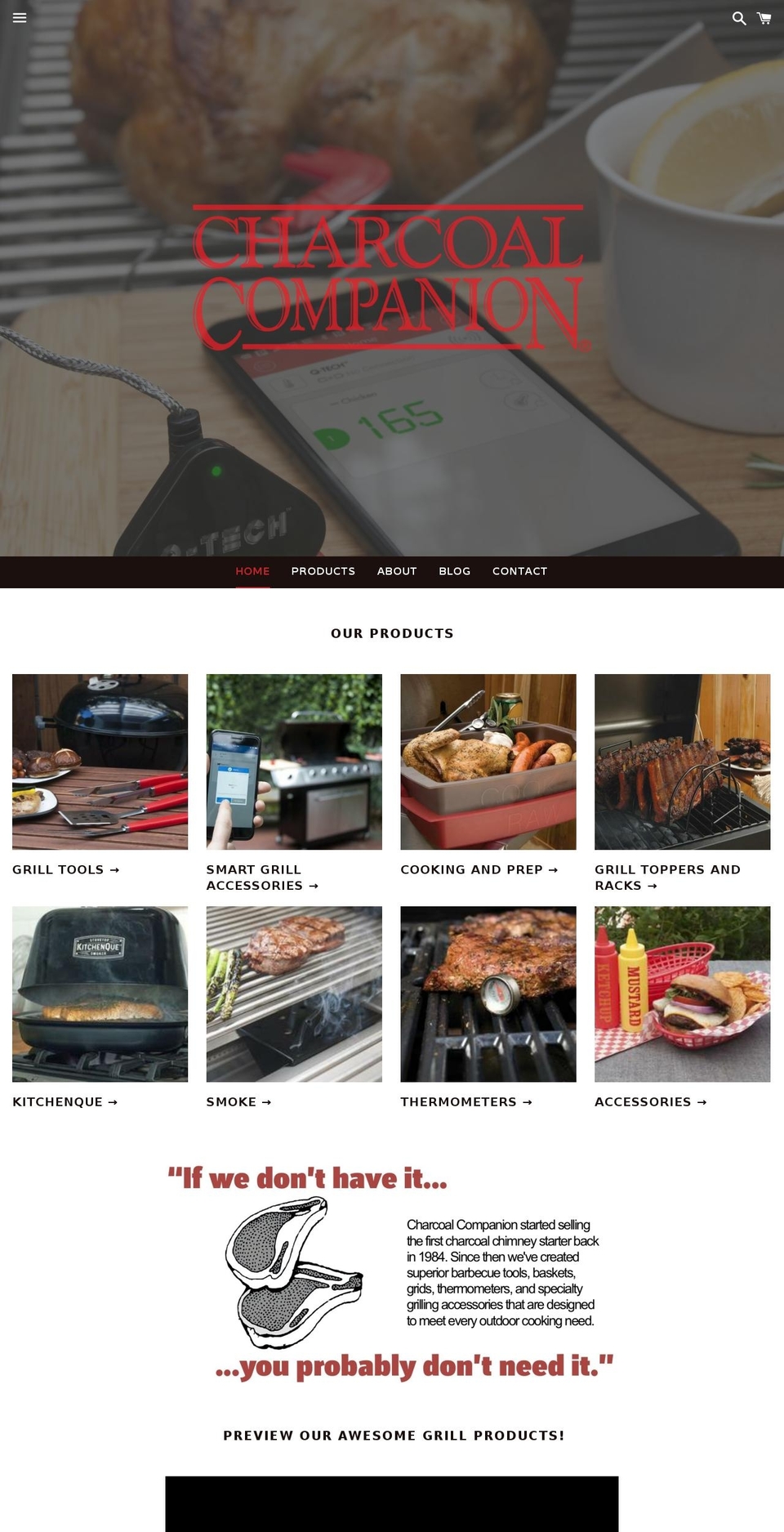 charcoal-companion.com — Shopify storefront screenshot