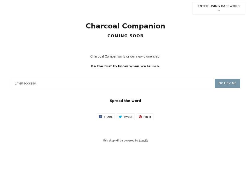 charcoal-companion.myshopify.com shopify website screenshot