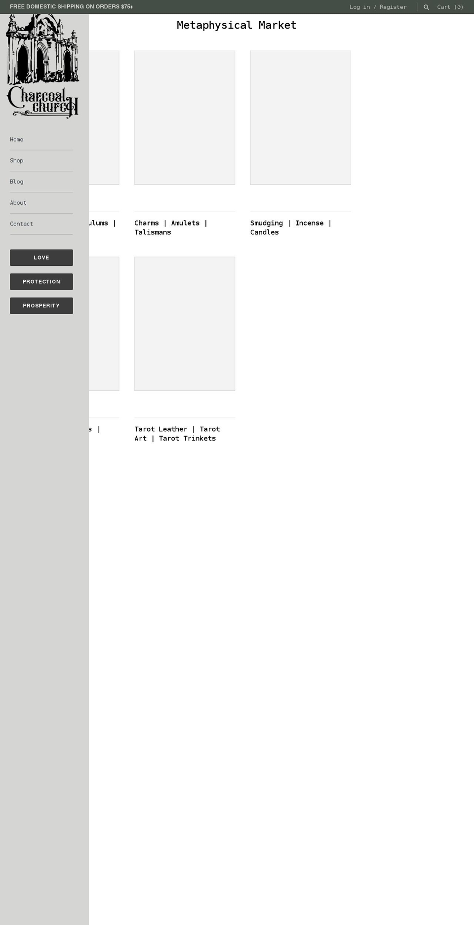 charcoalchurch.com shopify website screenshot