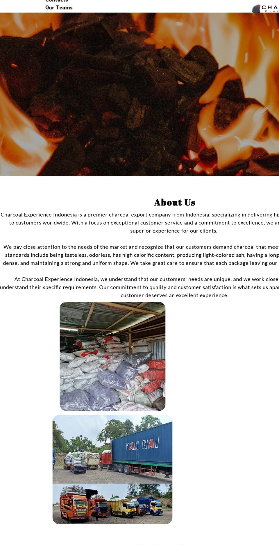 charcoalexperience.com — Shopify storefront screenshot
