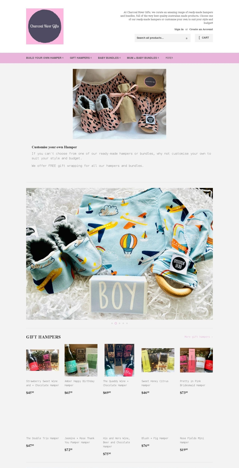 charcoalrivergifts.com.au shopify website screenshot