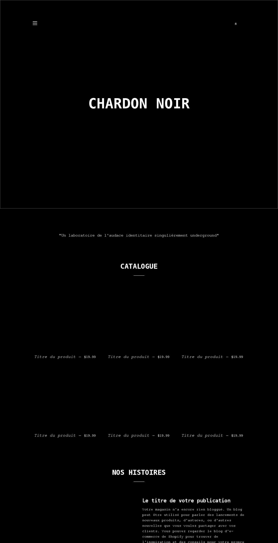 chardon-noir.com shopify website screenshot