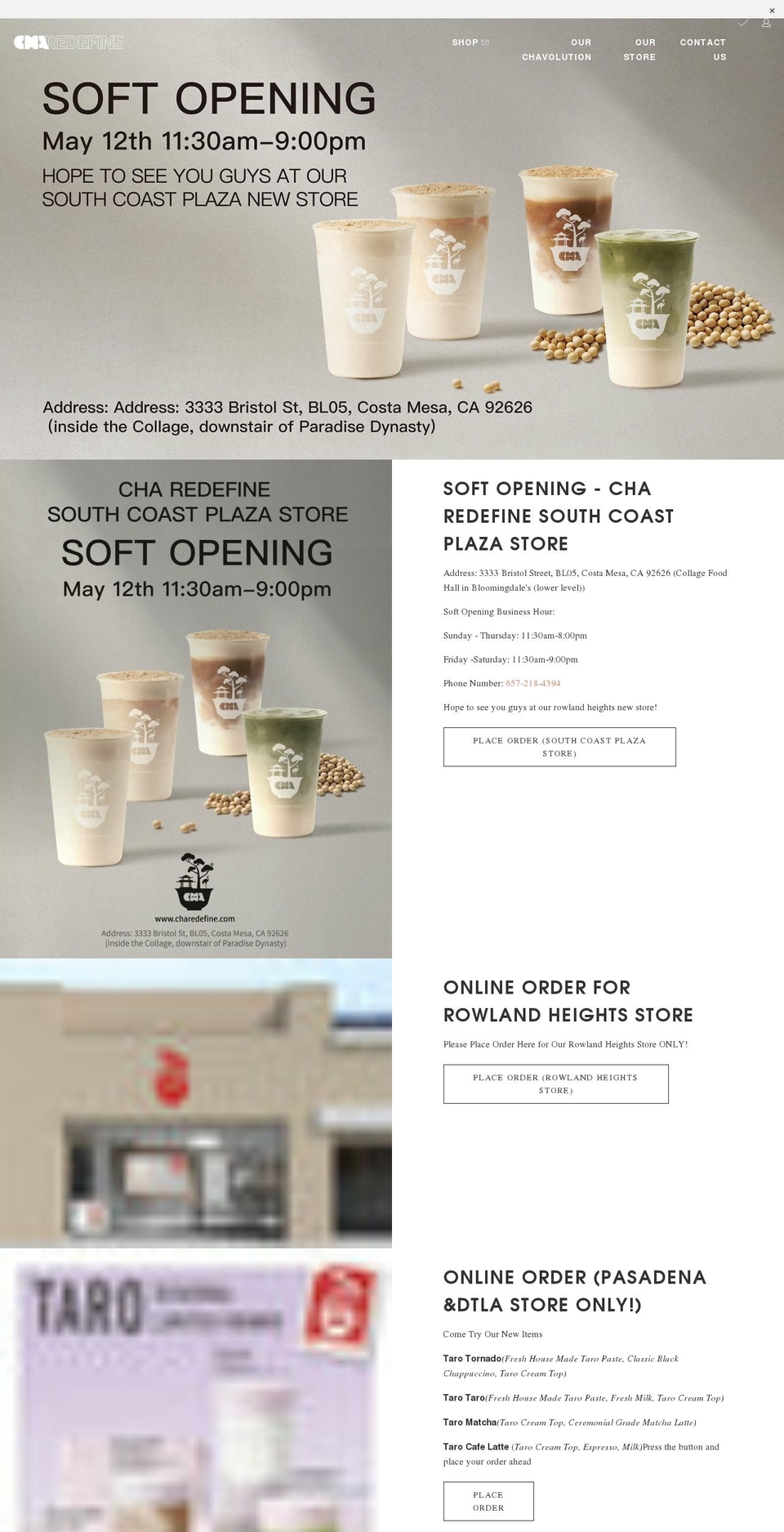 charedefine.com shopify website screenshot