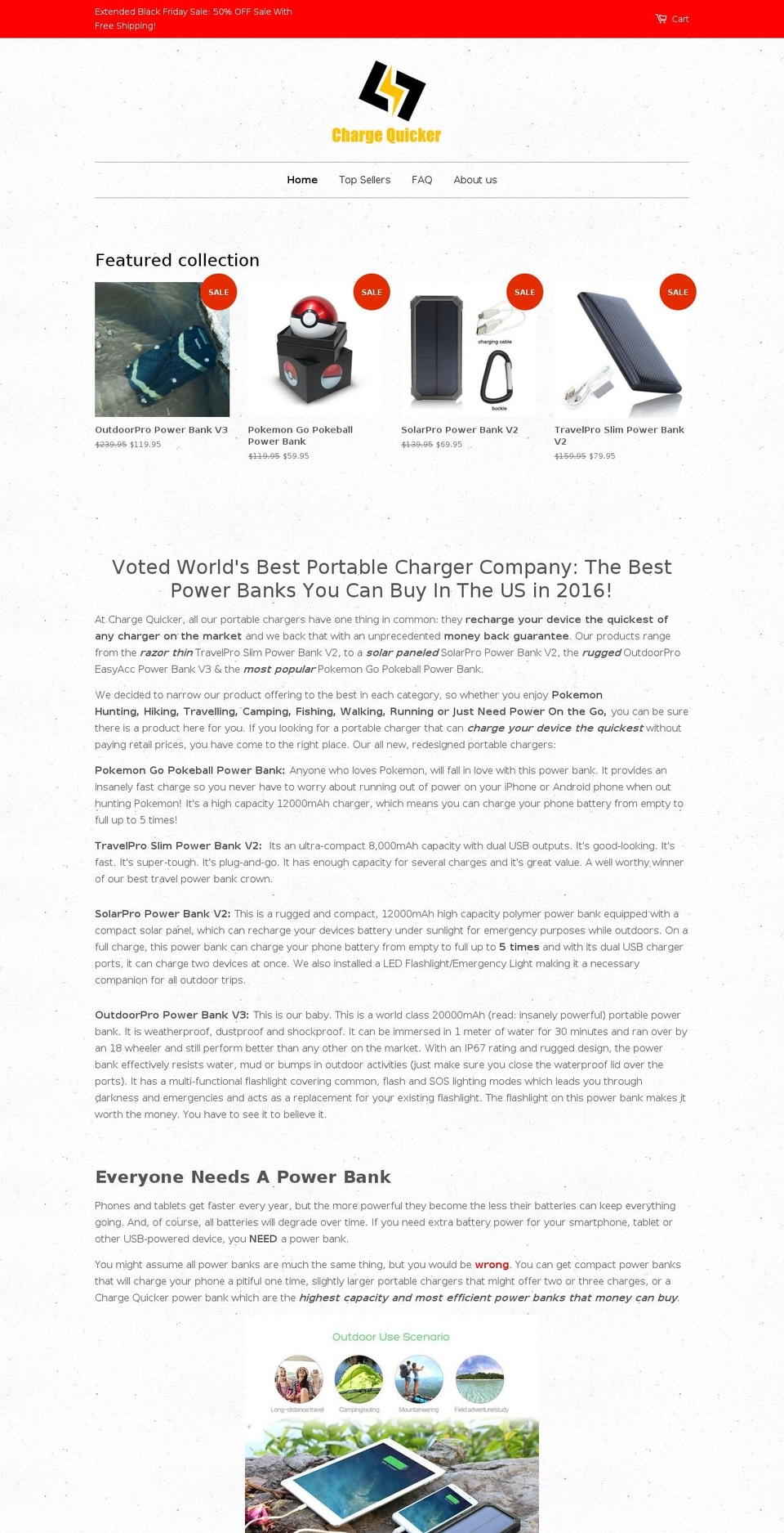 chargequicker.com — Shopify storefront screenshot