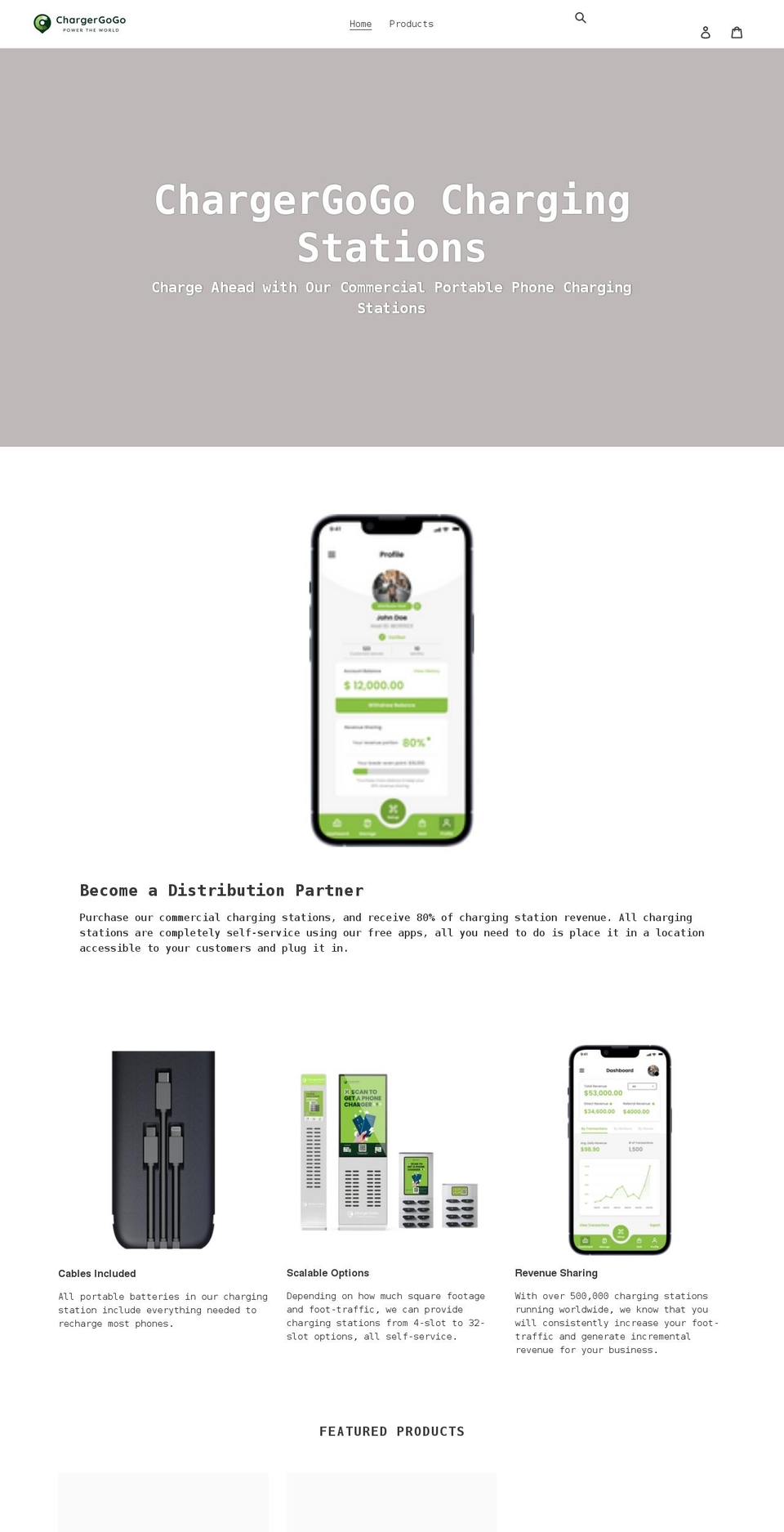 chargergogo.myshopify.com shopify website screenshot