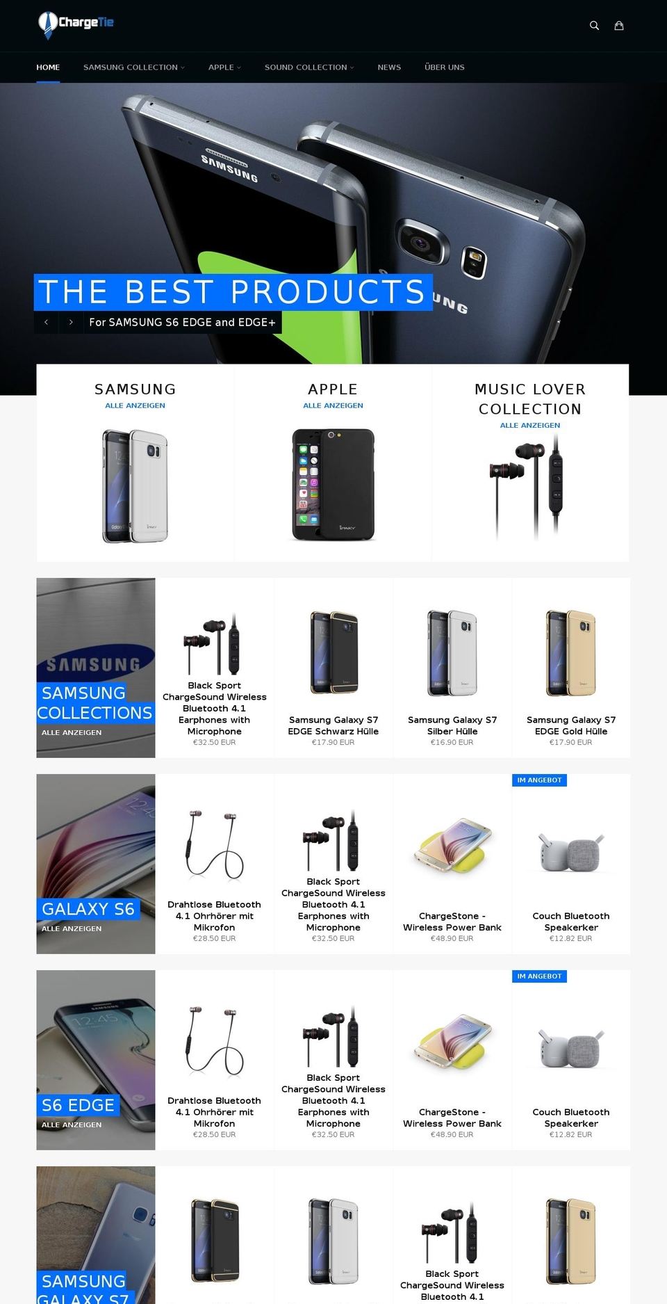 chargetie.com shopify website screenshot