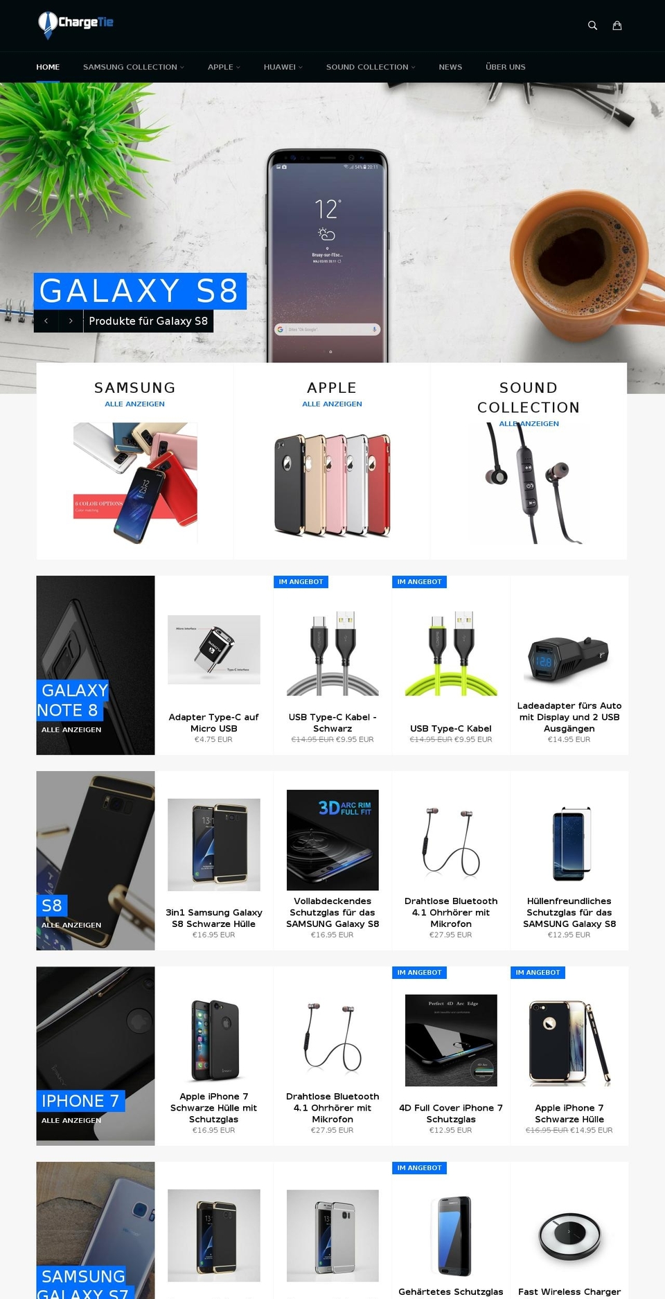 chargetie.de shopify website screenshot