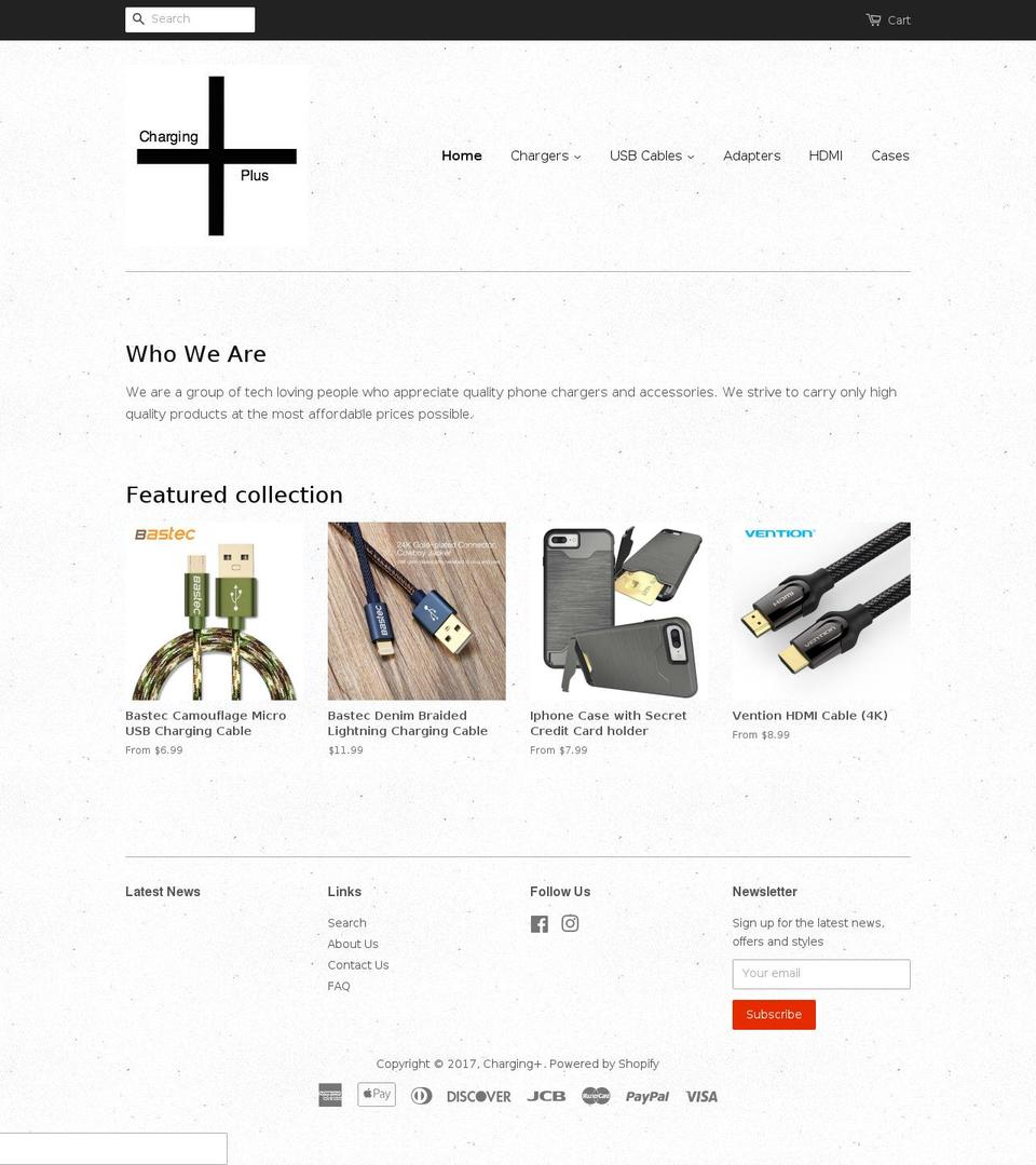 chargingplus.com shopify website screenshot