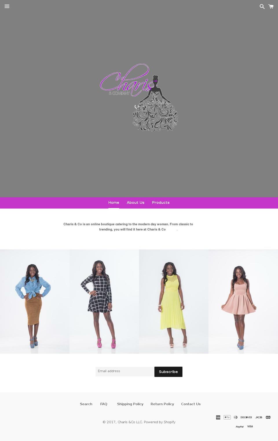 charisandco.com shopify website screenshot