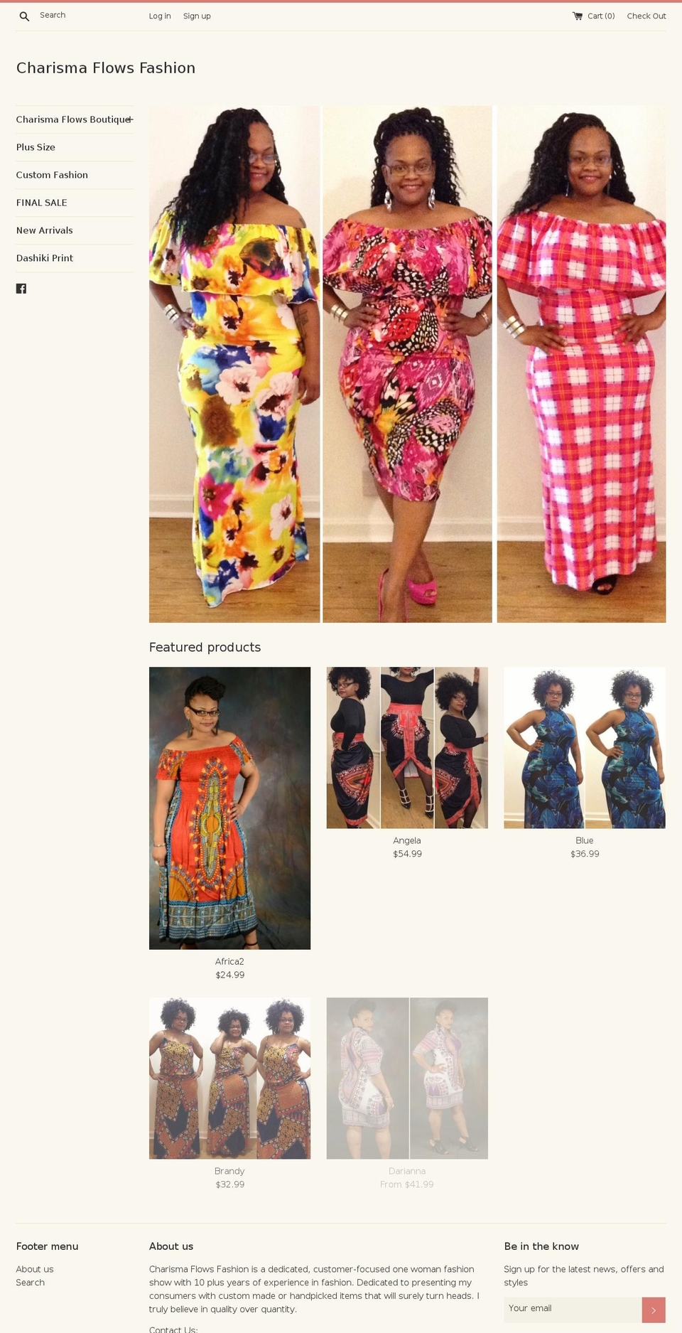 charismaflows.com shopify website screenshot