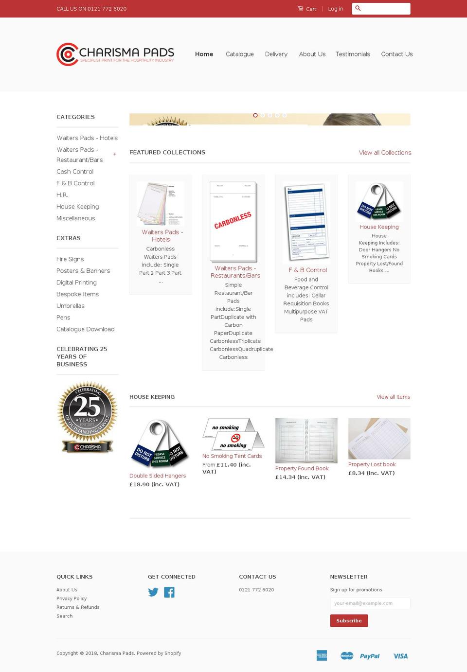 charismapads.co.uk shopify website screenshot