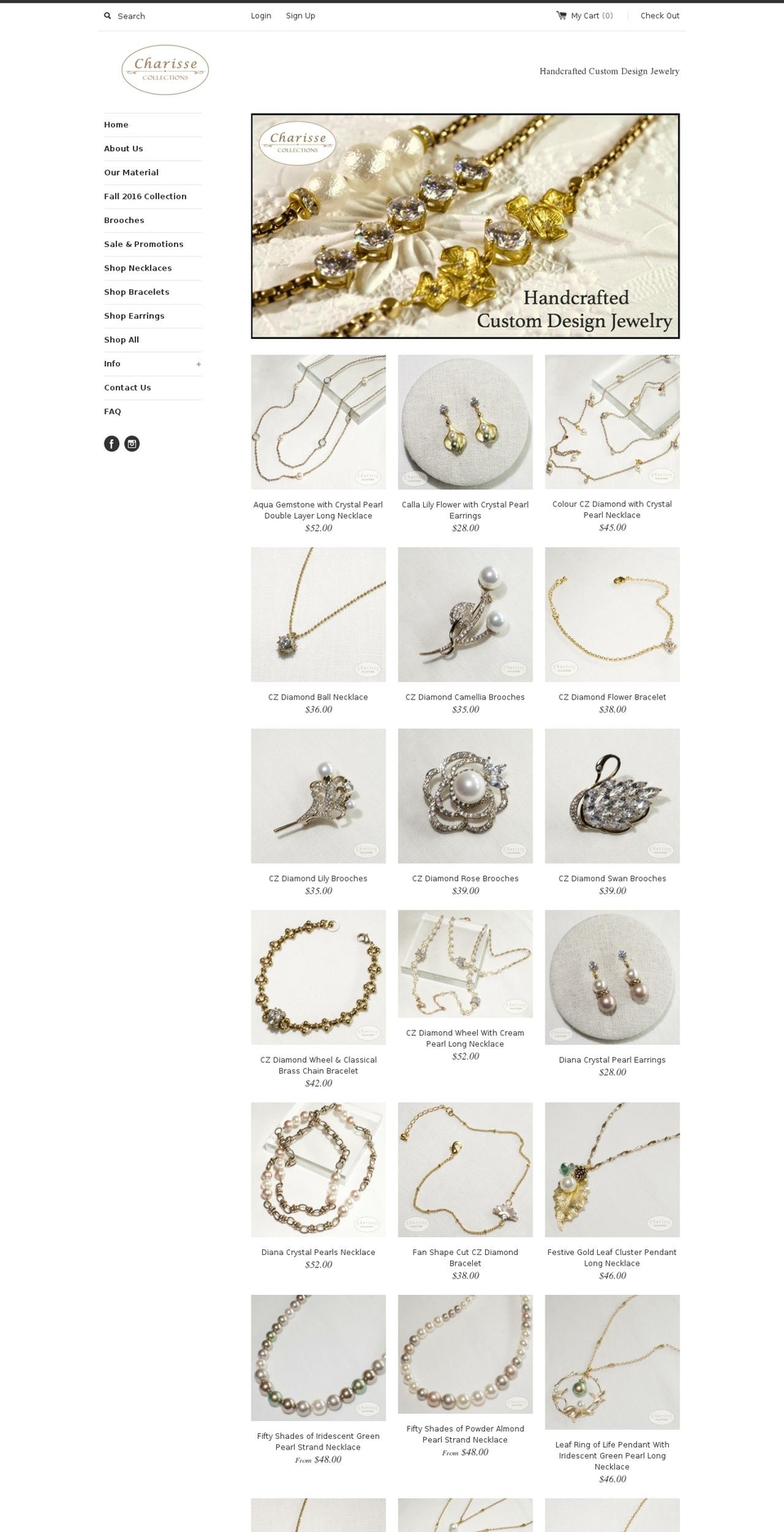 charissecollections.com shopify website screenshot