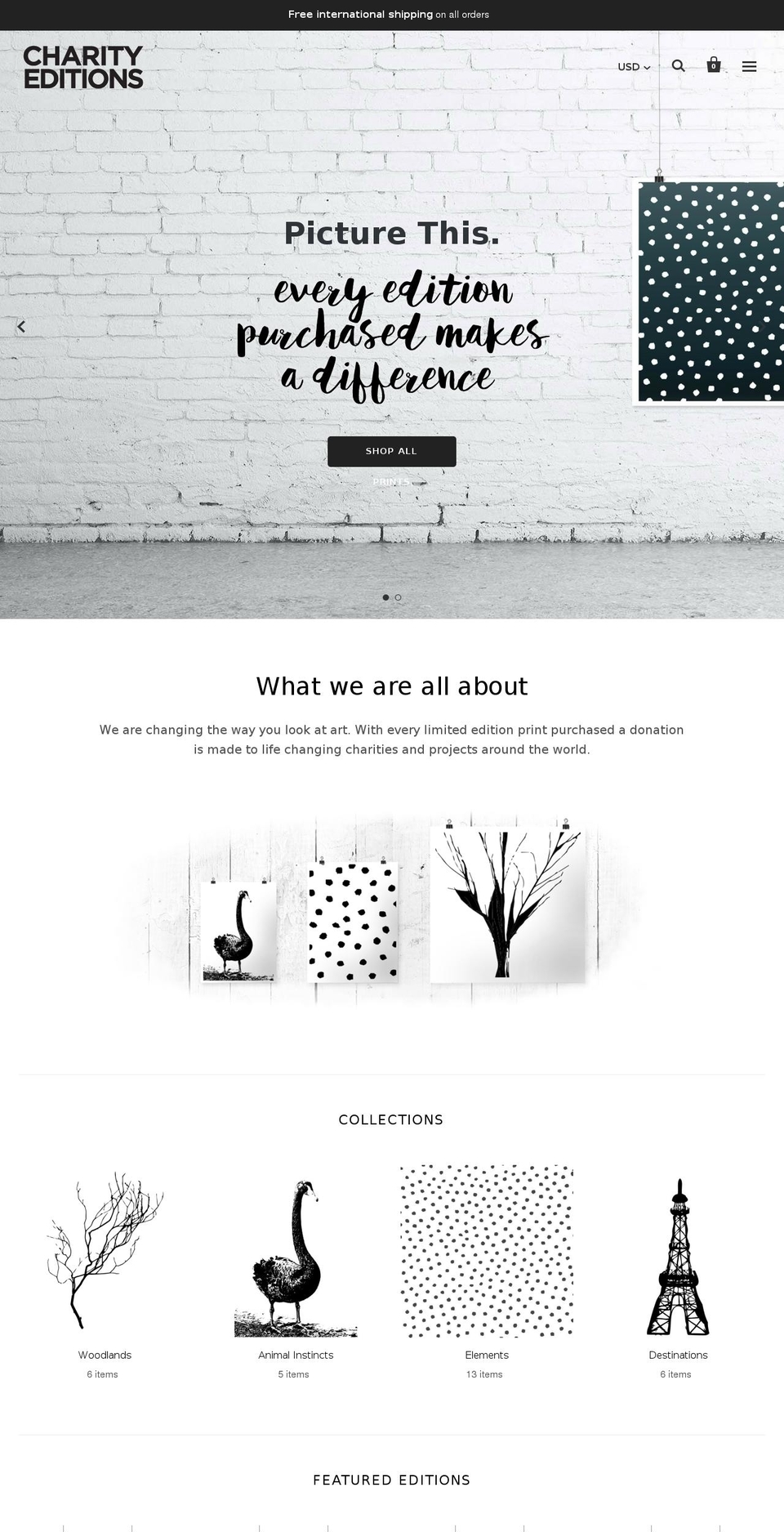charityeditions.com shopify website screenshot