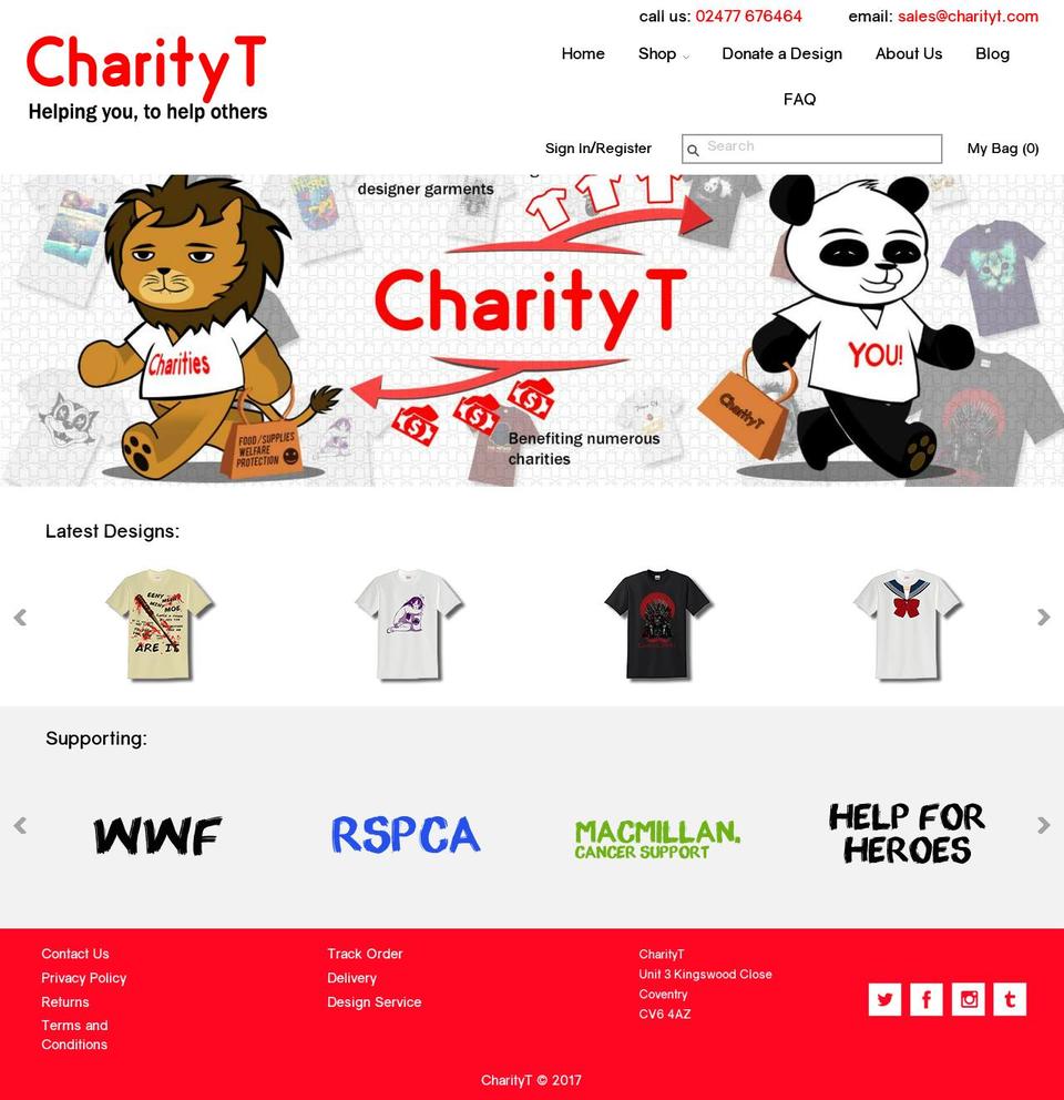 charityt.org shopify website screenshot