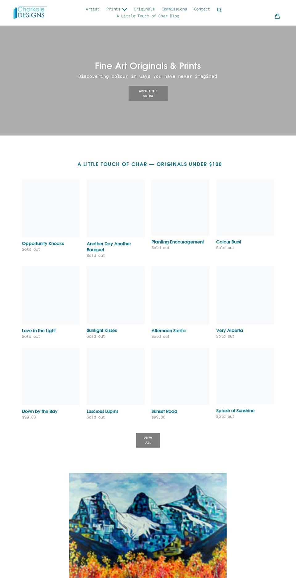 charkoledesigns.com shopify website screenshot