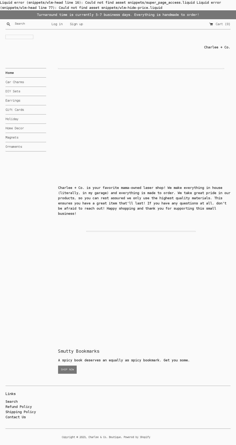 charleeandcoboutique.com shopify website screenshot