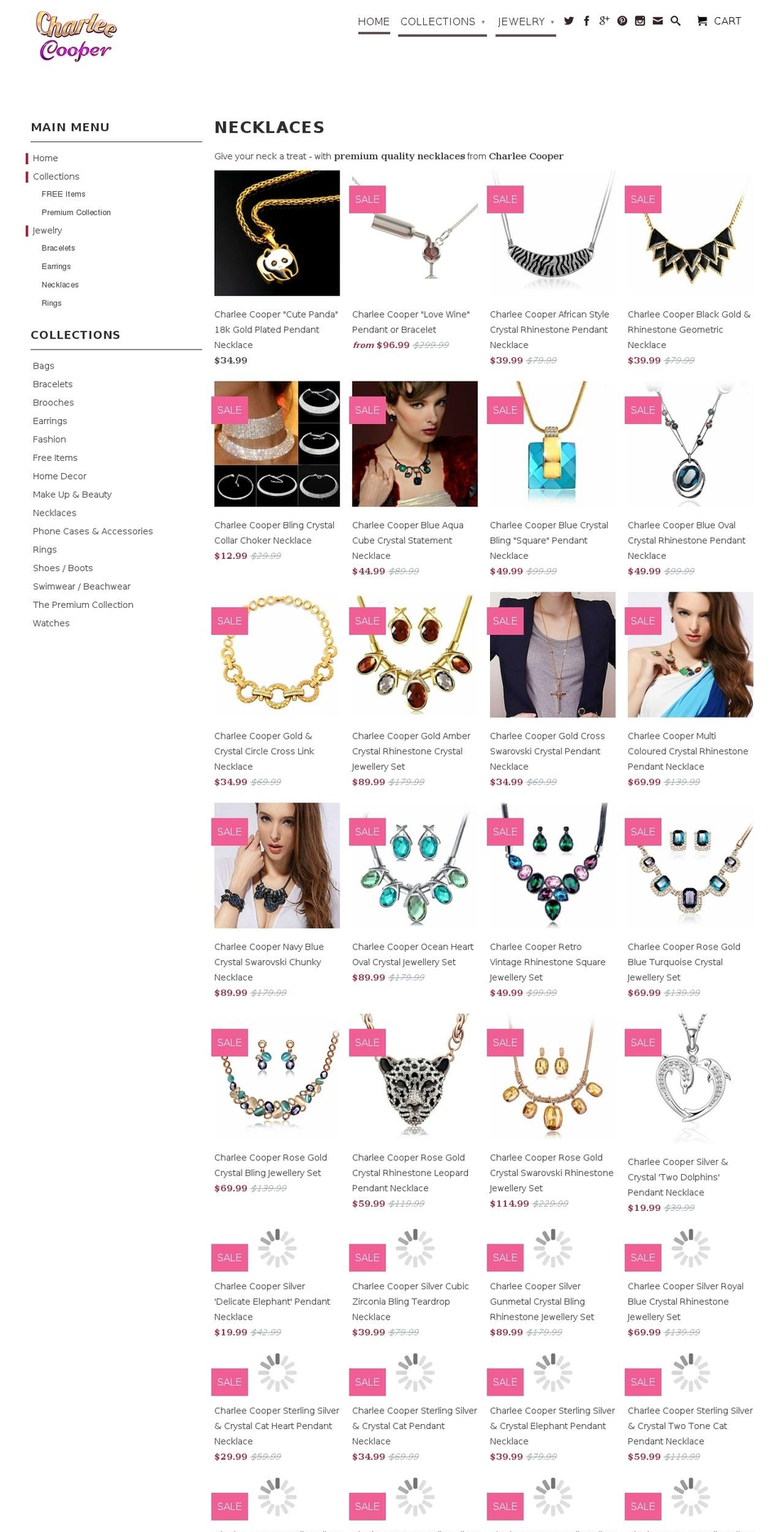 charleecooper.com shopify website screenshot