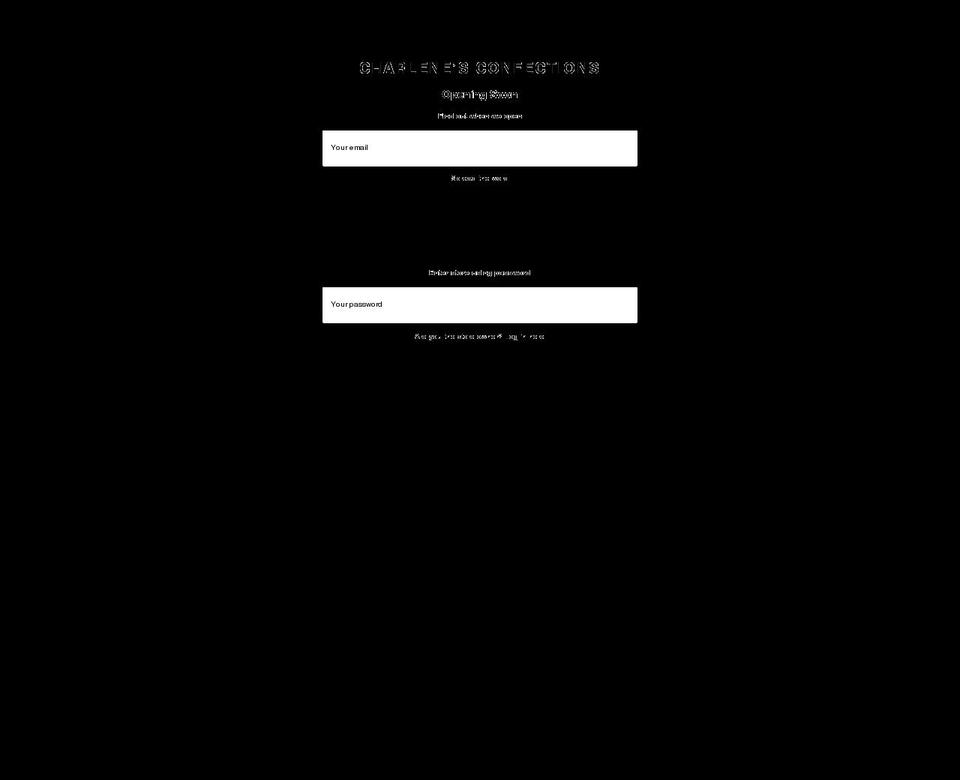charlenesconfections.com shopify website screenshot