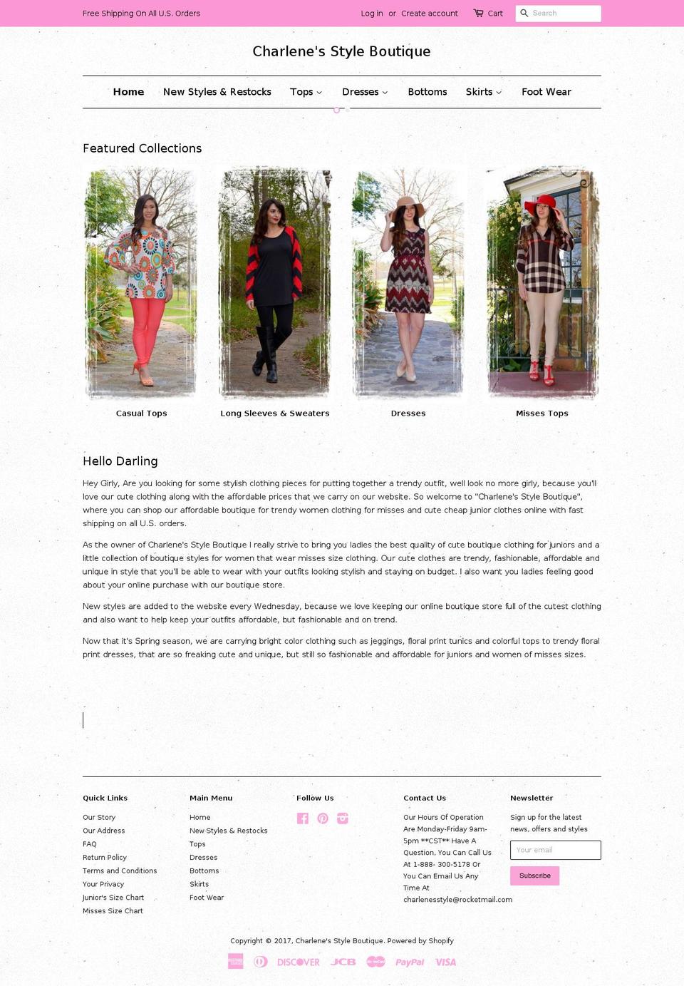 charlenesstyle.com shopify website screenshot