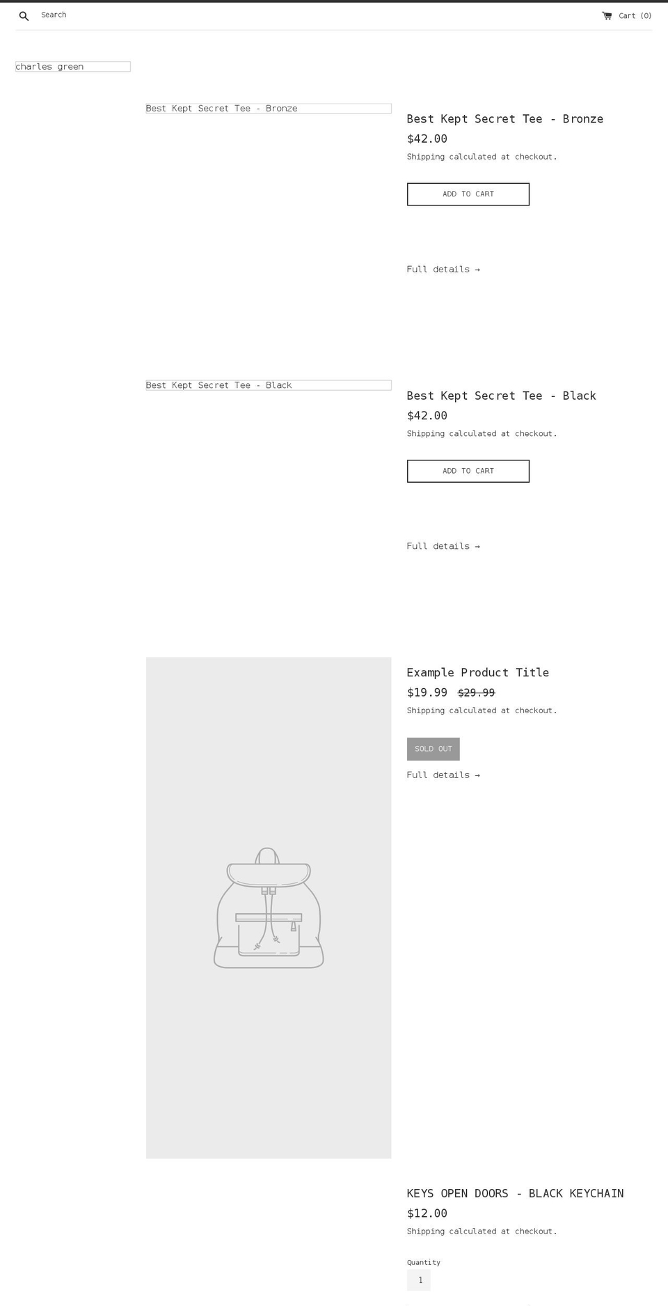 charlesgreen.store shopify website screenshot