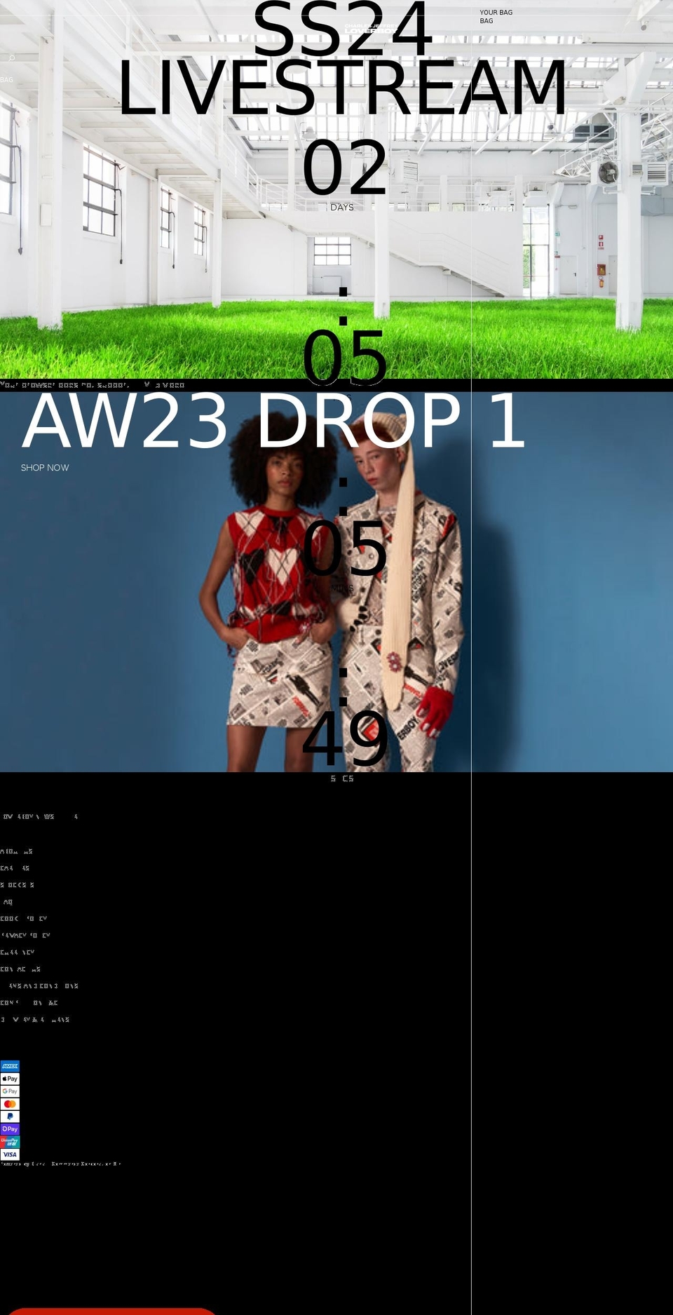 charlesjeffreyloverboy.com shopify website screenshot