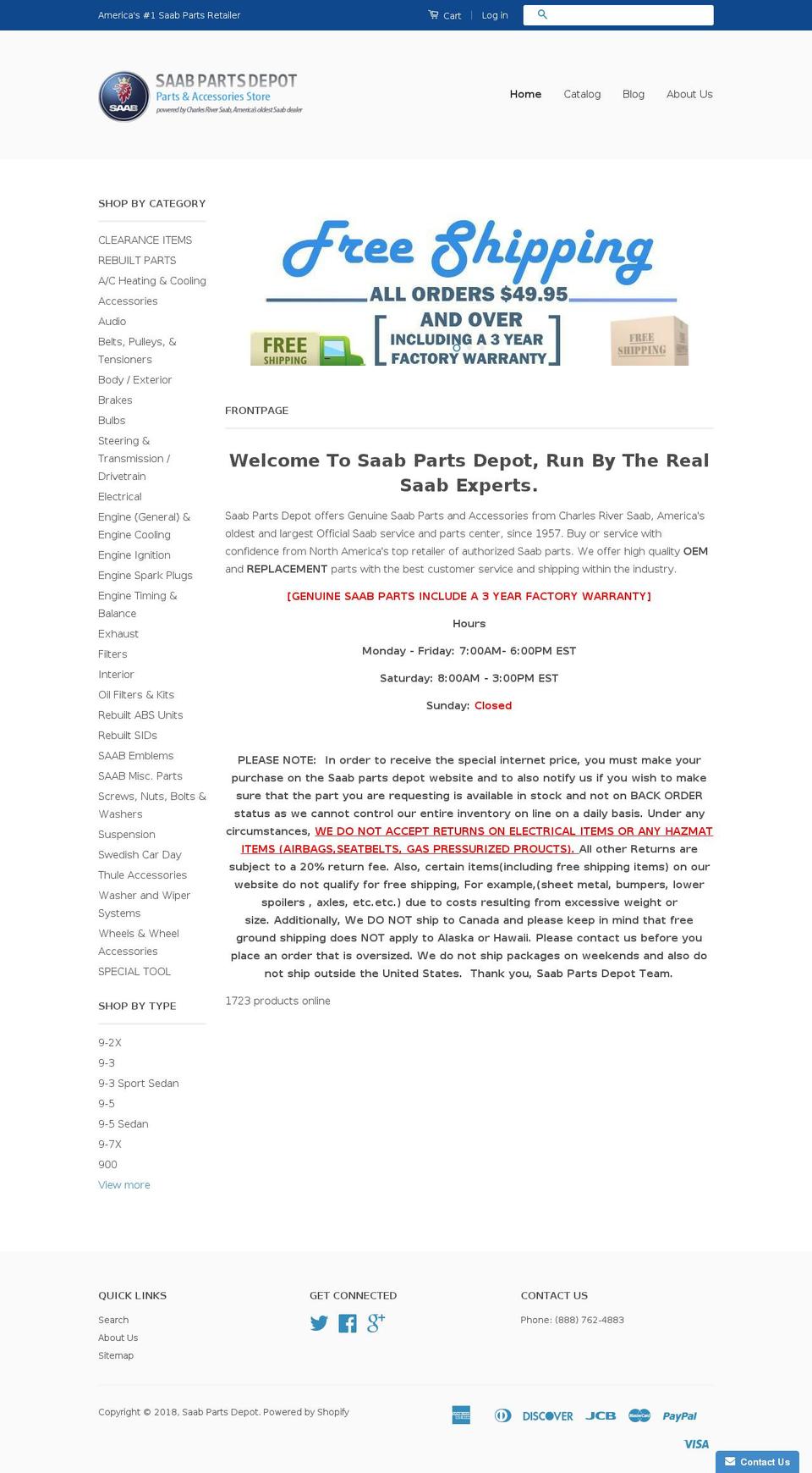 charlesriversaab.com — Shopify storefront screenshot
