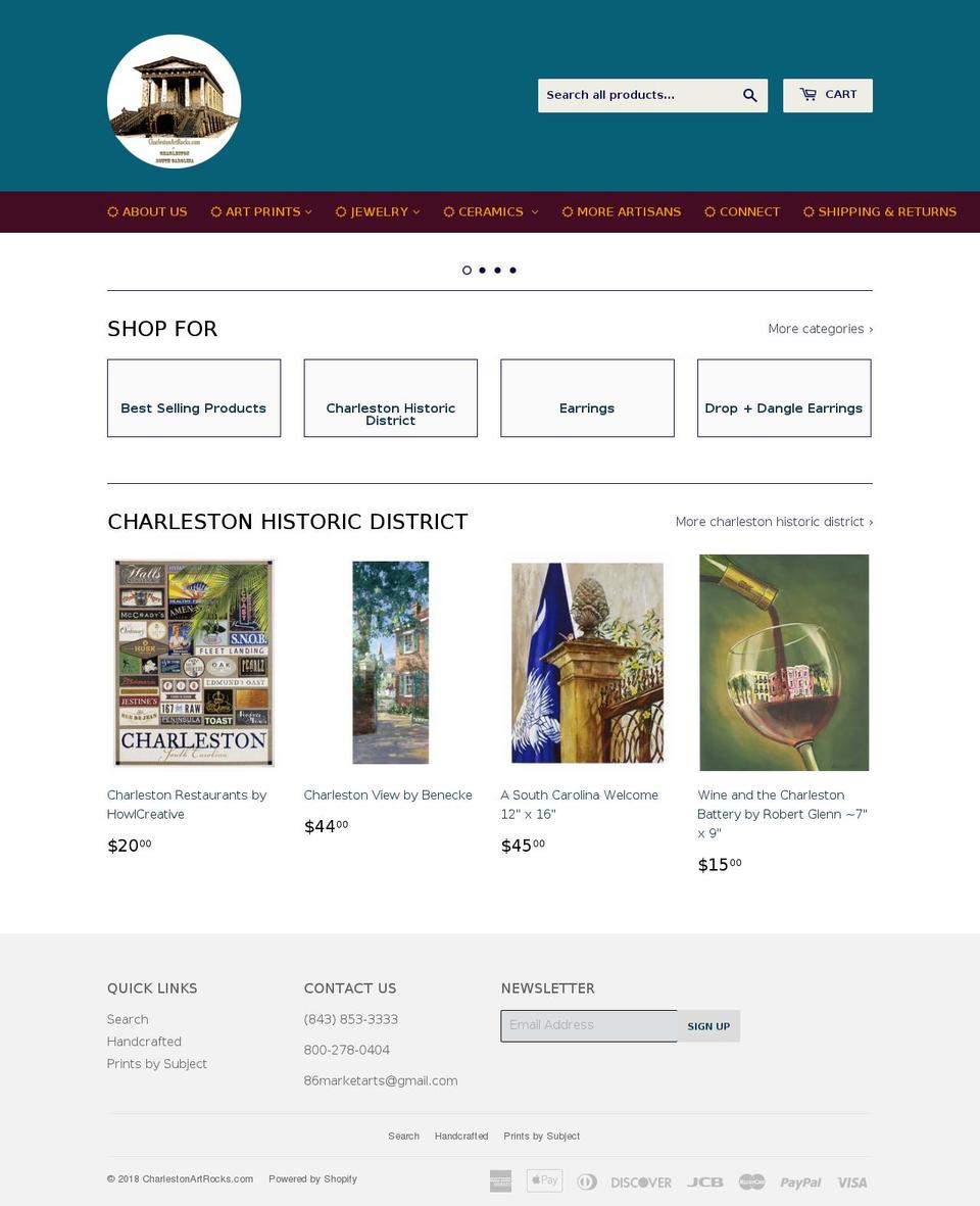 charlestonartrocks.com — Shopify storefront screenshot
