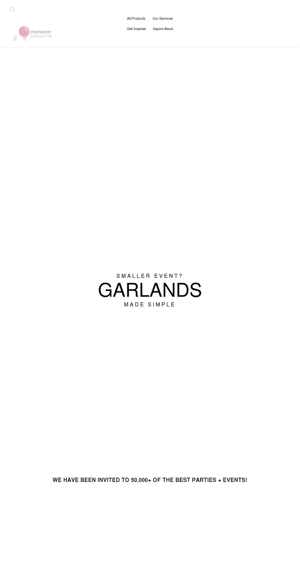 charlestonballoonshop.com shopify website screenshot