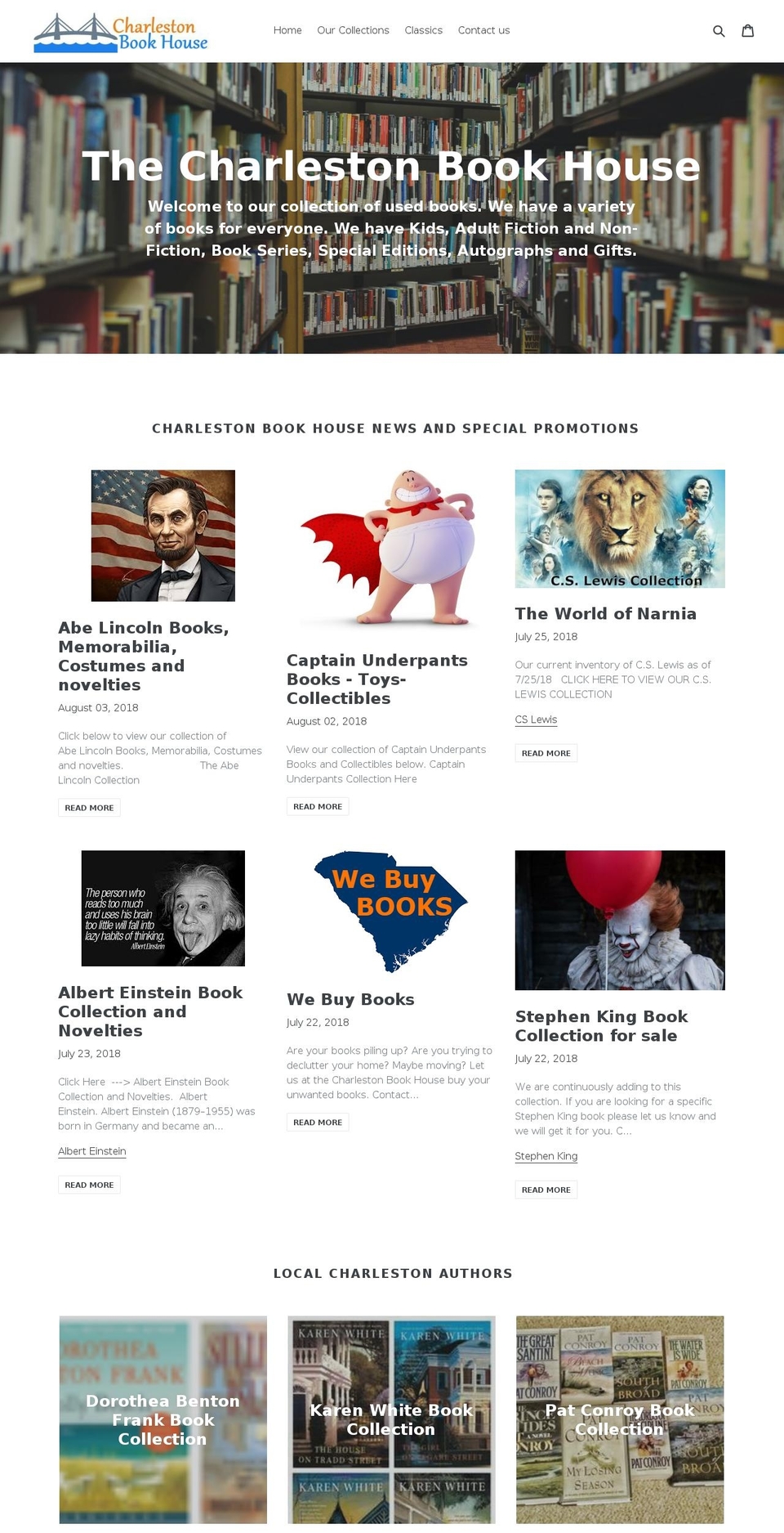 charlestonbookhouse.com shopify website screenshot