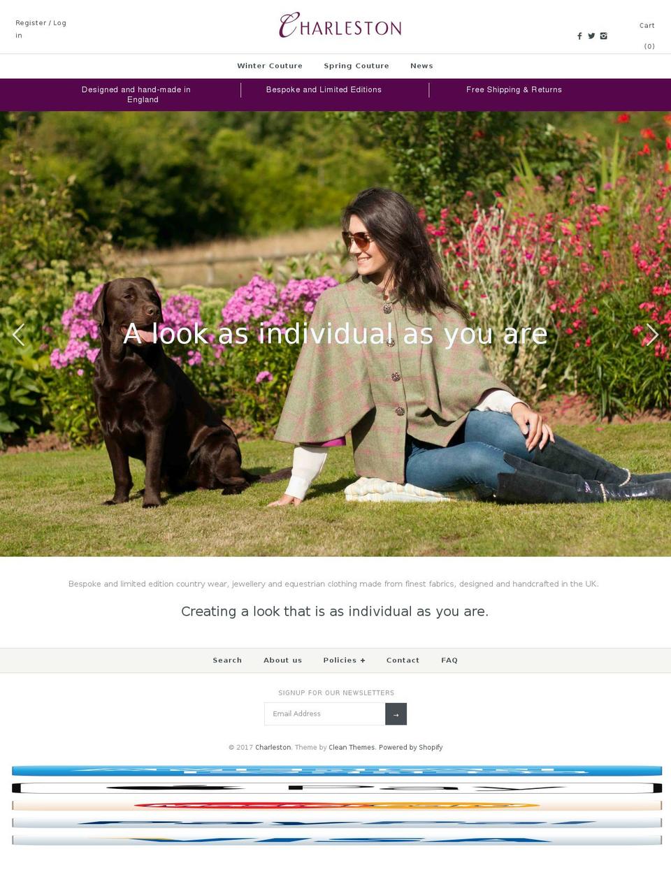 charlestonequestrian.com shopify website screenshot