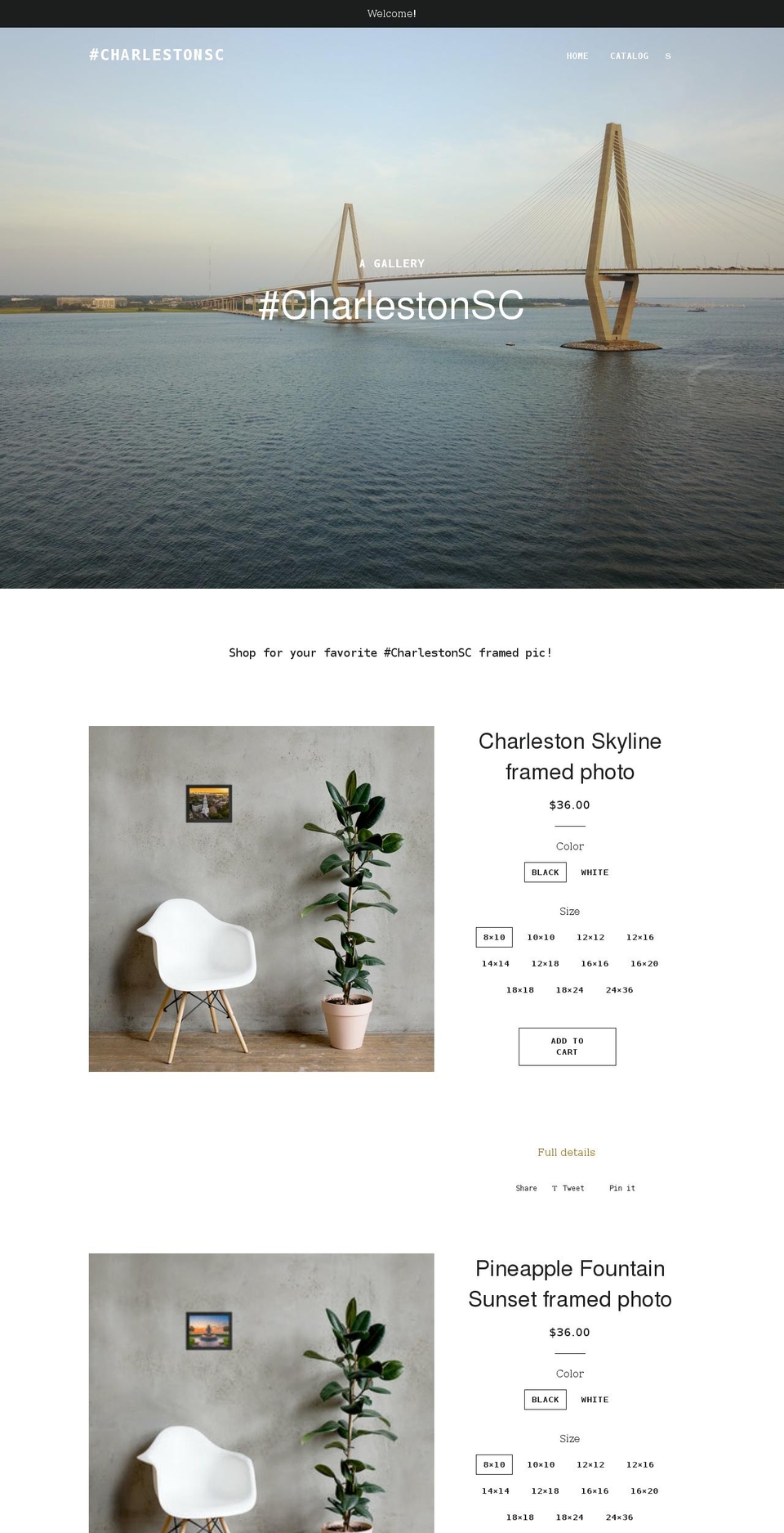 charlestonscphotos.com shopify website screenshot