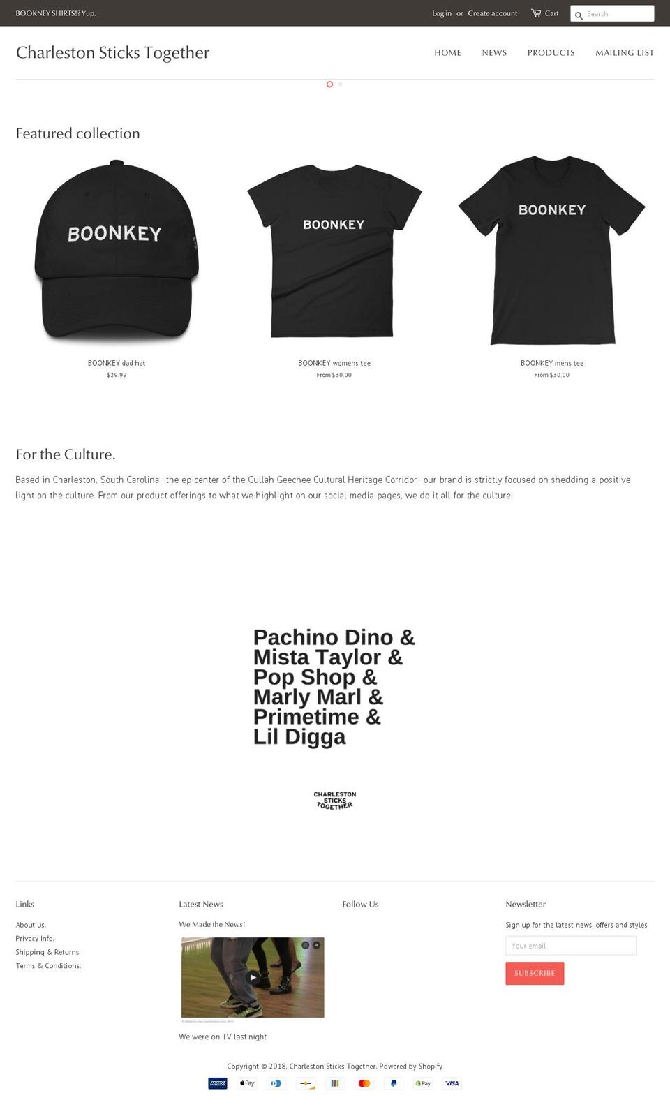 charlestonstickstogether.com — Shopify storefront screenshot