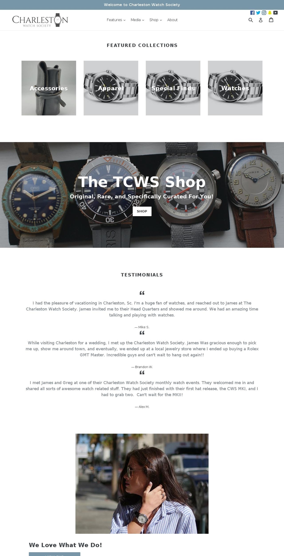 charlestonwatchsociety.com shopify website screenshot