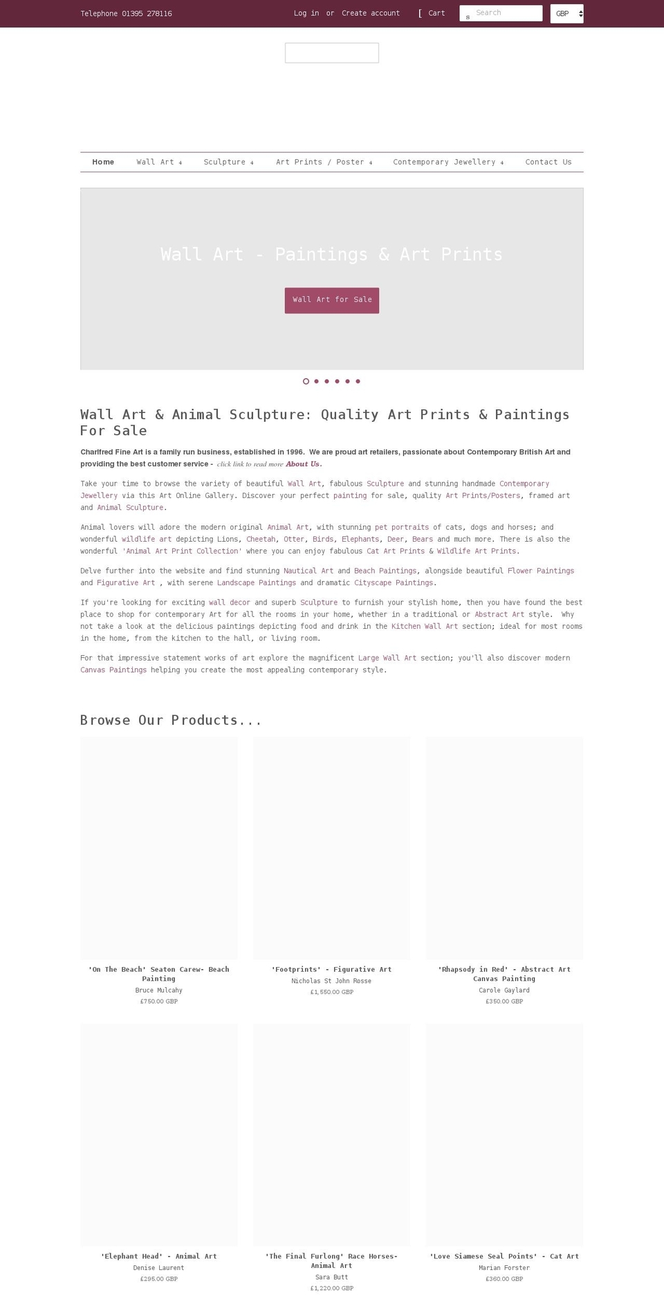 Copy of Shopify theme site example charlfredfineart.com