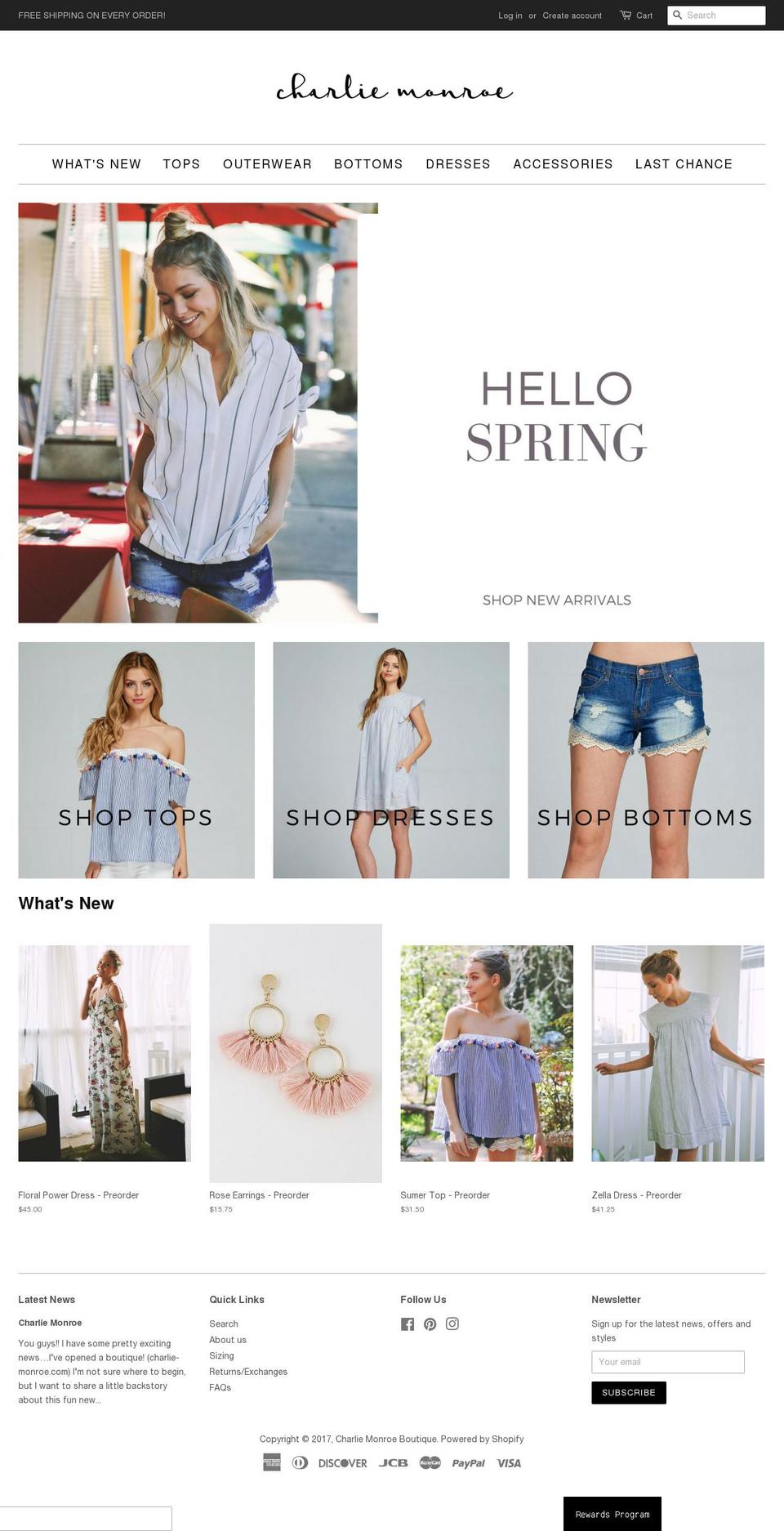 charlie-monroe.com shopify website screenshot