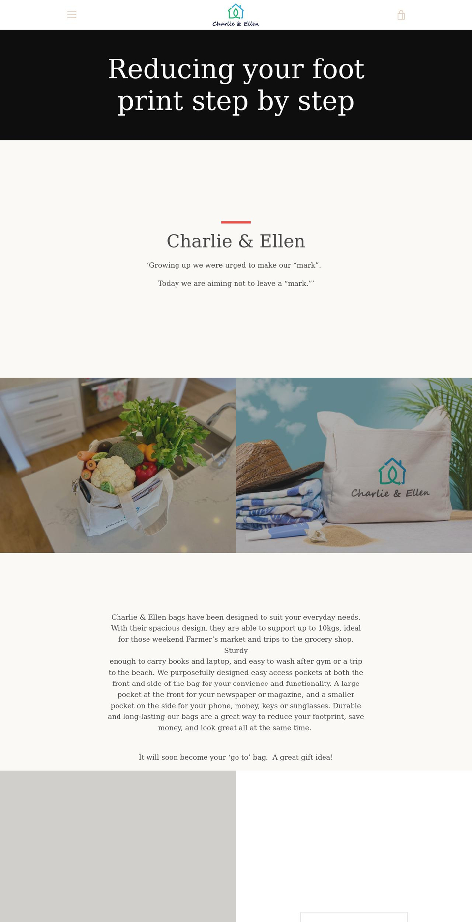 charlieandellen.com shopify website screenshot