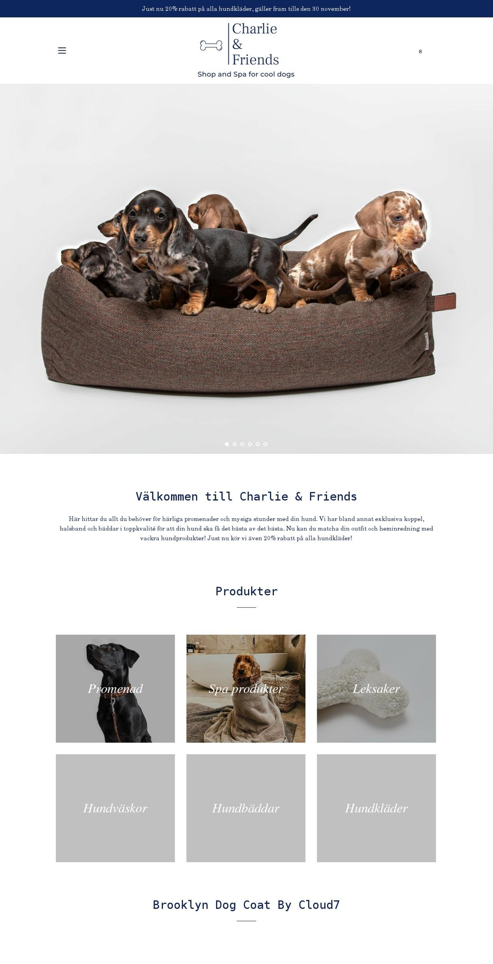 charlieandfriends.se shopify website screenshot