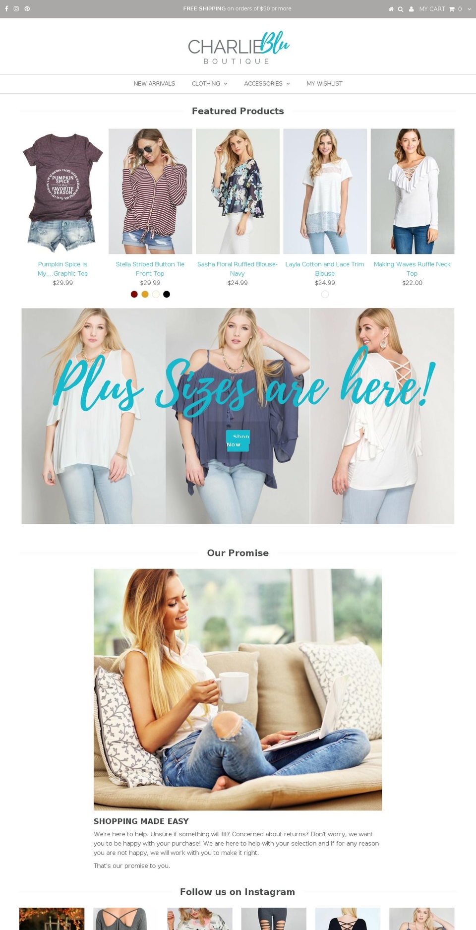 charlieblu.com shopify website screenshot