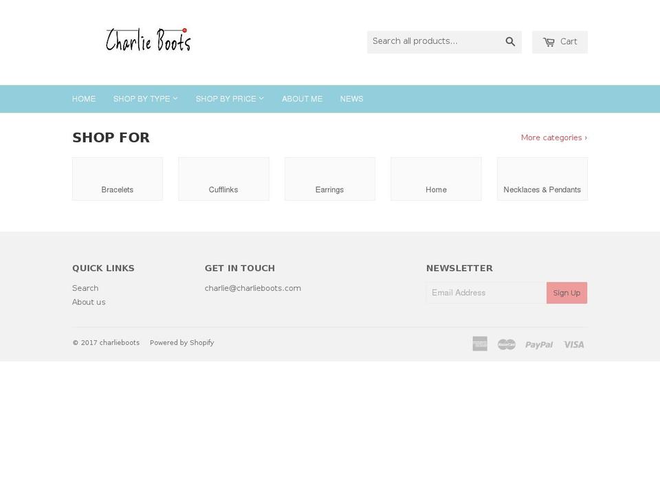 charlieboots.com shopify website screenshot