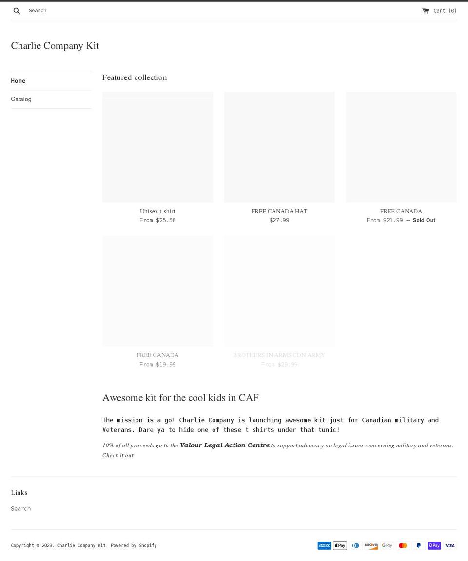 charliecompanykit.com shopify website screenshot
