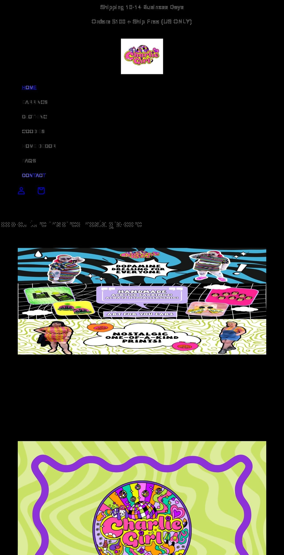 charliegirlclay.com shopify website screenshot