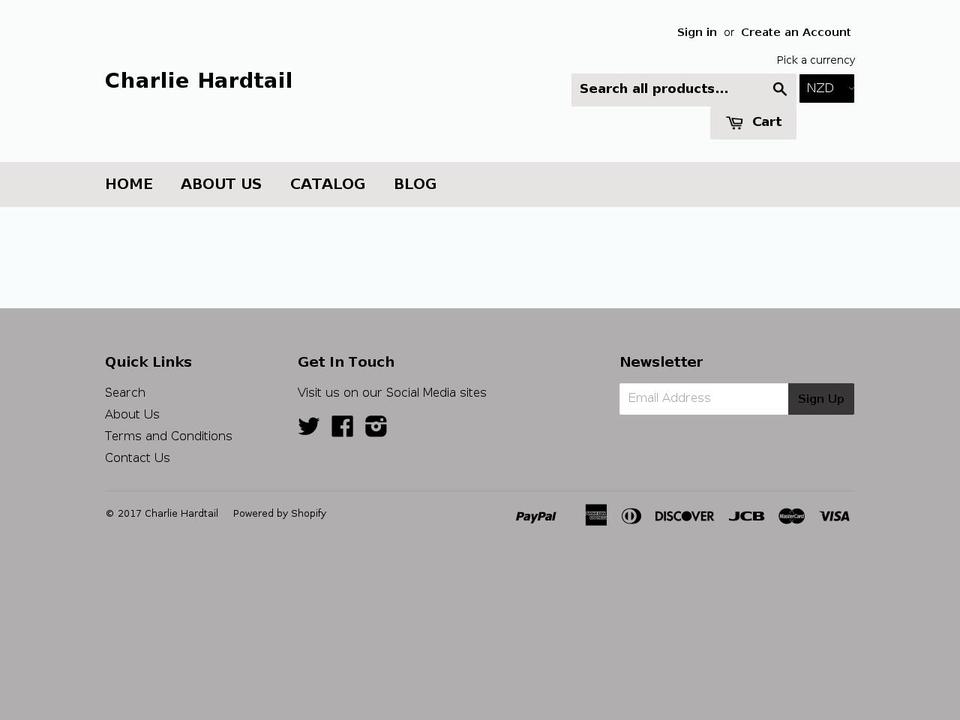 charliehardtail.com shopify website screenshot