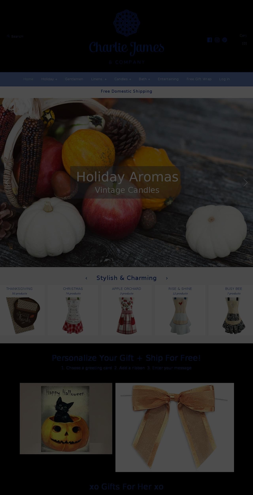 charliejamesco.com — Shopify storefront screenshot